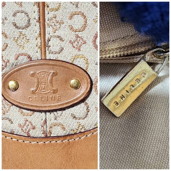 Authentic Celine Vintage Messenger/Crossbody Bag Brown/ Beige - Picture 3 of 14